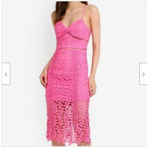 Bardot pink rose dress